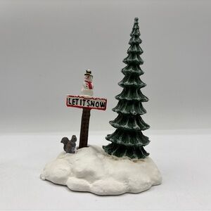 Department 56 1993 Vintage Village Let It Snow Snowman Sign Retired 5259-4